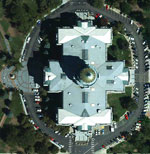 An image of the Colorado State Building in Denver, as captured by GeoEye-1
